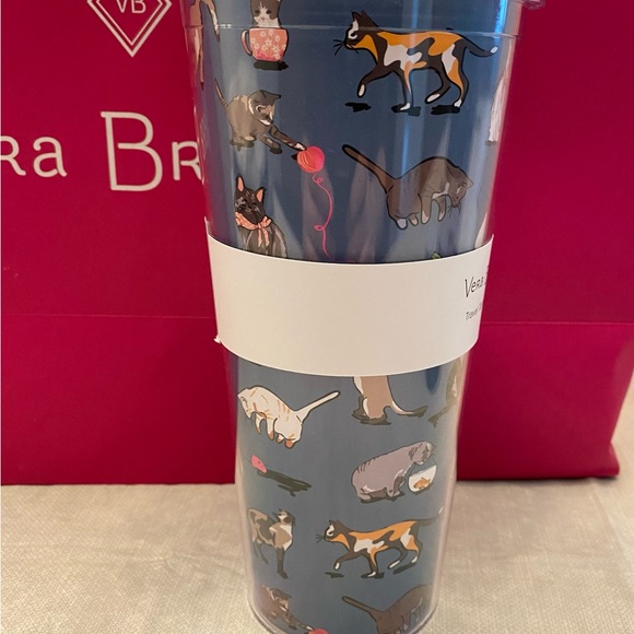 VERA BRADLEY CAT'S MEOW TRAVEL TUMBLER: New w/Tags- Pattern may vary slightly - Picture 4 of 7